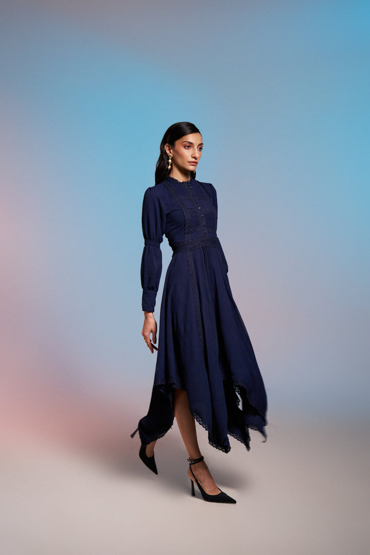 Phoebe Long Dress Navy Blue