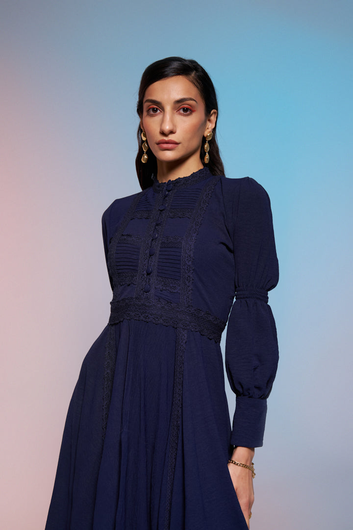 Phoebe Long Dress Navy Blue