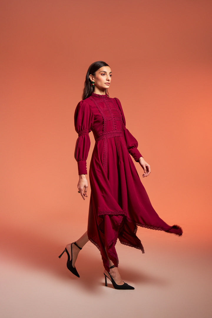 Phoebe Long Dress Cherry Pink