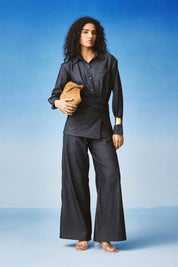 Echo Draped Denim Set