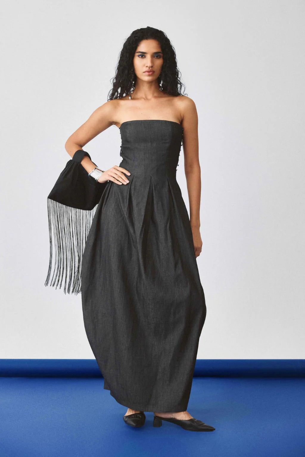 Echo Flared Ballon Denim Dress