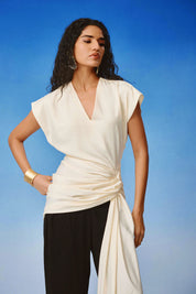 Echo Ivory Drape Top