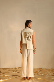 Long And Short Foil Blazer Set