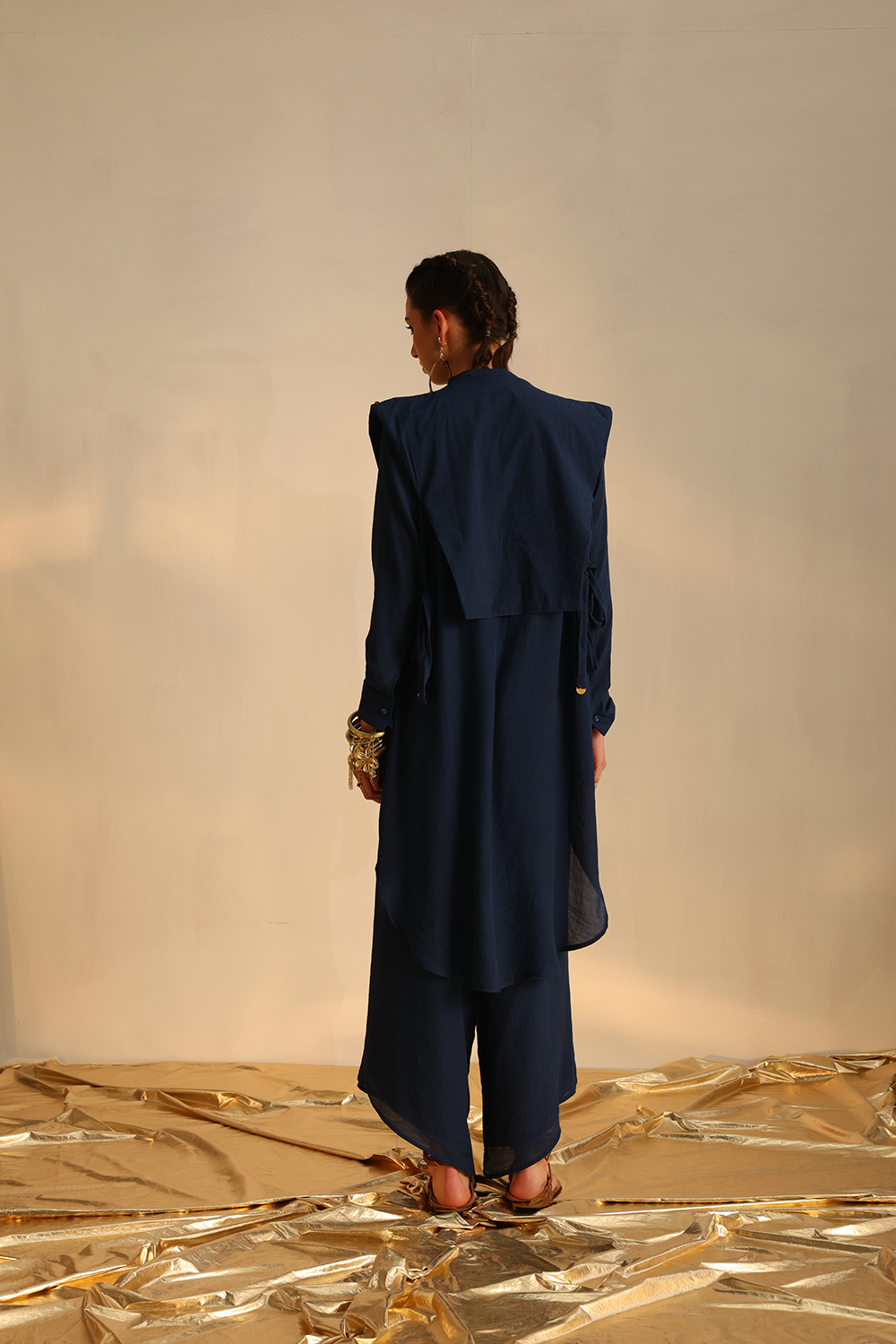 Waterfall Shirt Set With A Panel Waistcoat