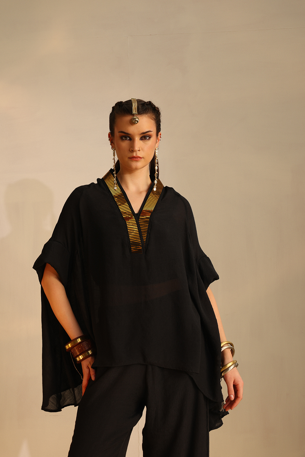 V Poncho Foil Twin Set