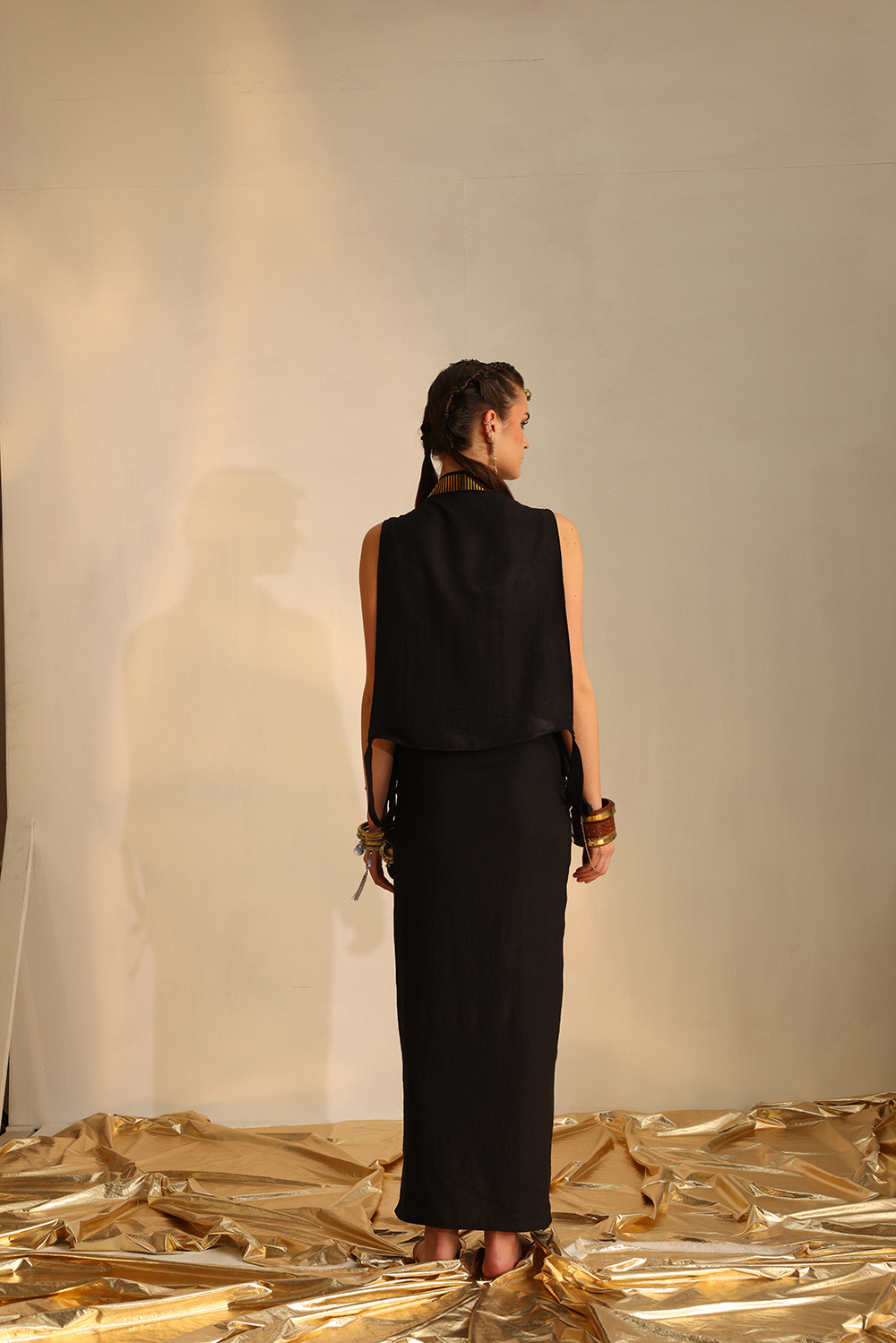 Cowl Foil Waistcoat Set