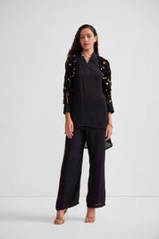 Overlap Collar Tunic Set