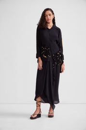 High Low Tying Shirt Set