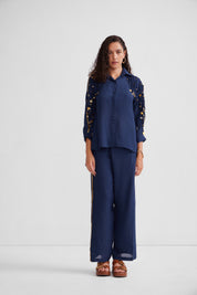 Navy Blue Shirt Set