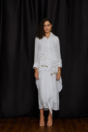 High Low Tying Shirt Set