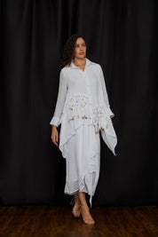 High Low Tying Shirt Set