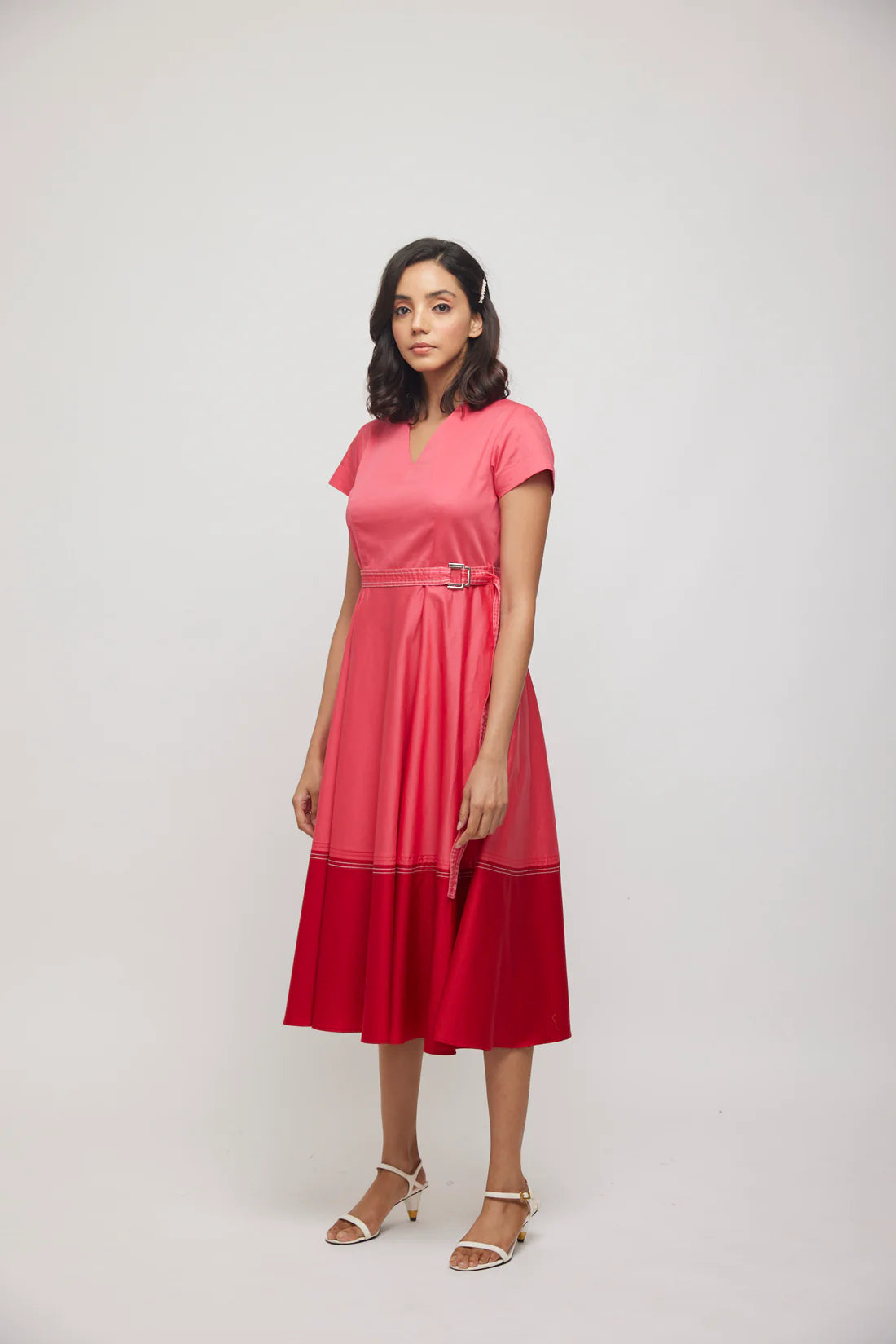 Contrast Blocking Dress