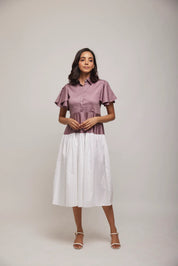 Circular Sleeve Bottom Gather Dress