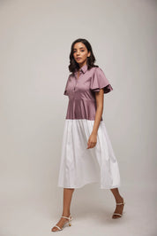 Circular Sleeve Bottom Gather Dress