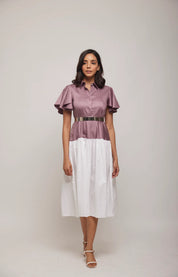 Circular Sleeve Bottom Gather Dress