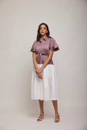 Circular Sleeve Bottom Gather Dress