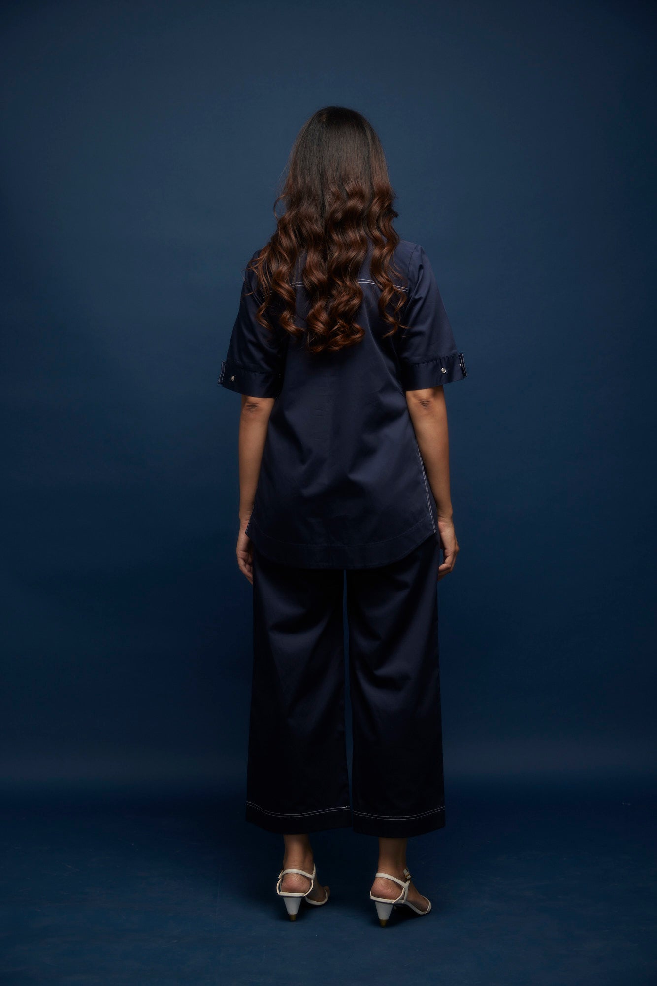 Side Open Tich Shirt With Katha Stitch Pants