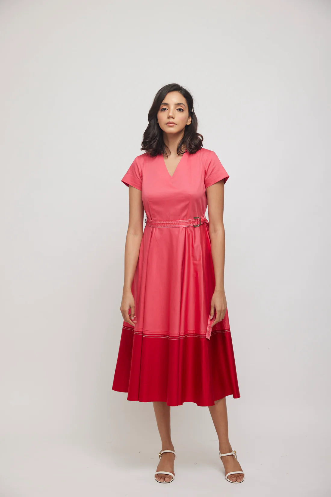Contrast Blocking Dress