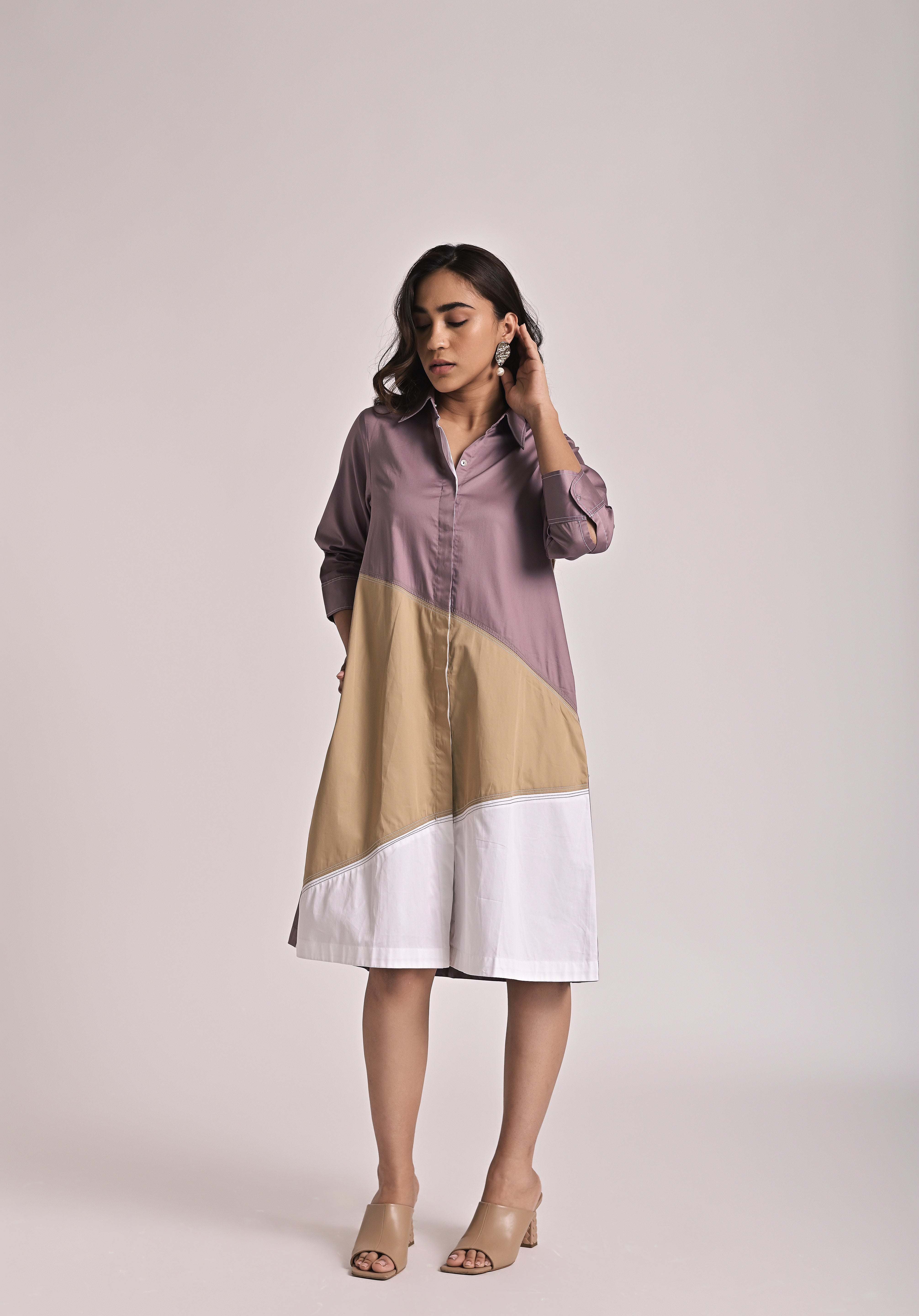 Colour Block Diagonal Dress