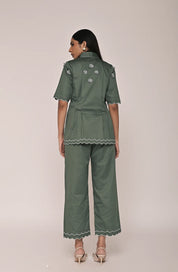 Scallop Flower Top With Scallop Pants