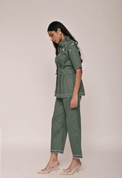 Scallop Flower Top With Scallop Pants