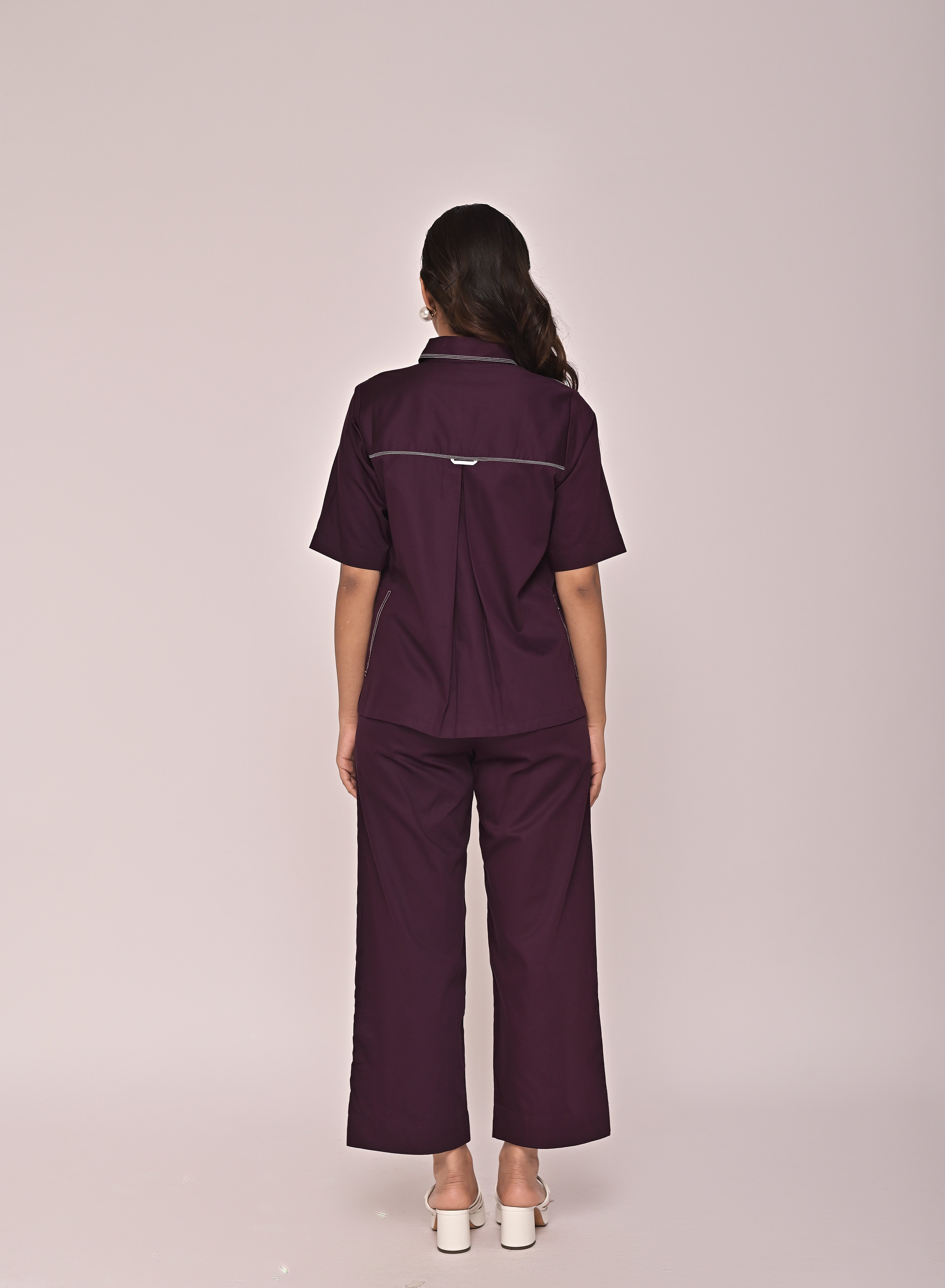 Boxy Double Layer Shirt With Placket Pants