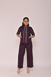 Boxy Double Layer Shirt With Placket Pants