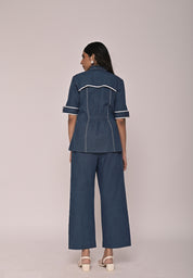 Denim Pop Top With Denim Pop Pant
