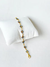 Floral String Bracelet Blue