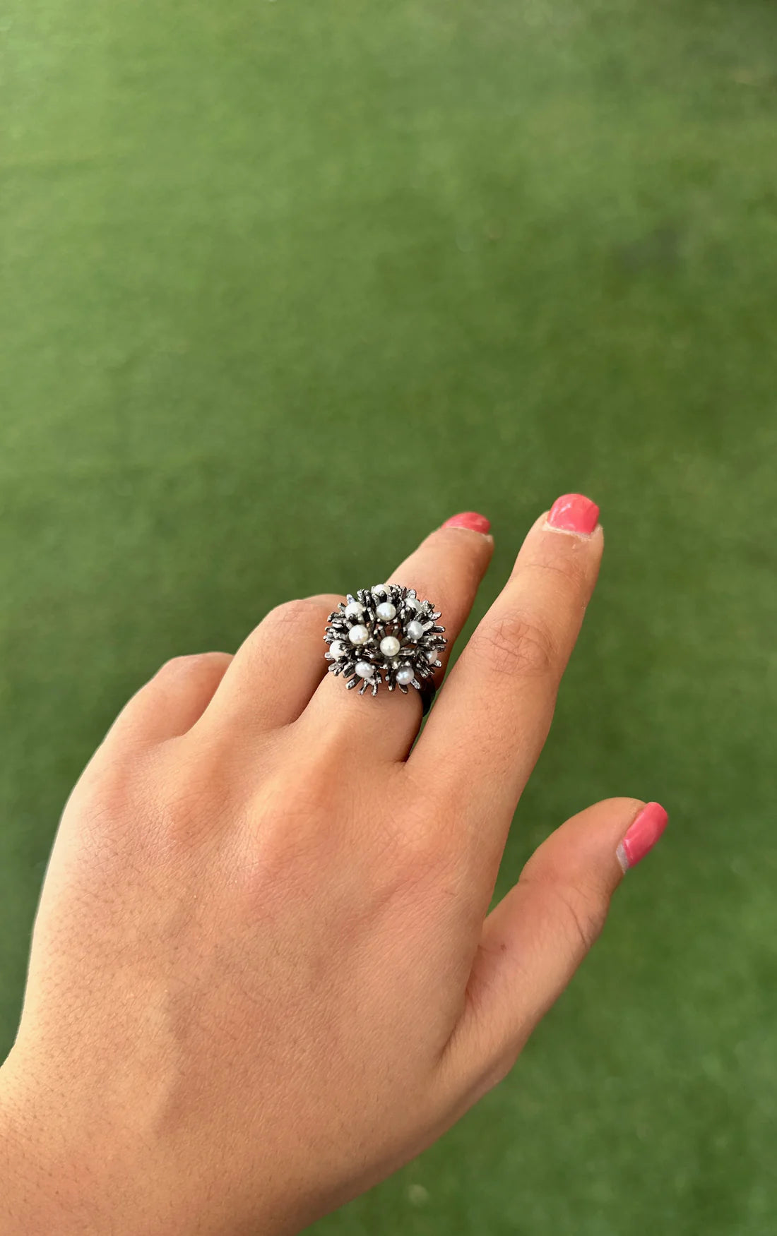 Sunshine Mini Pearl Ring Meteorite Black