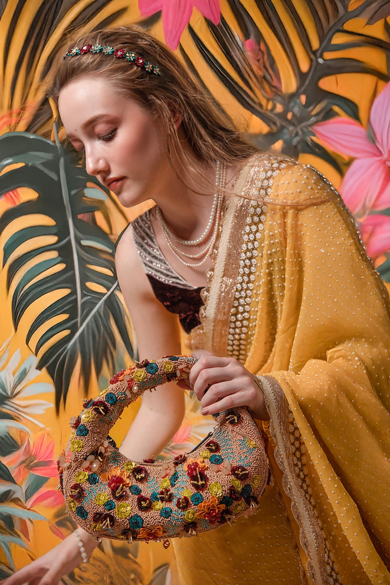 Flora Lune Luxe Beaded Bag