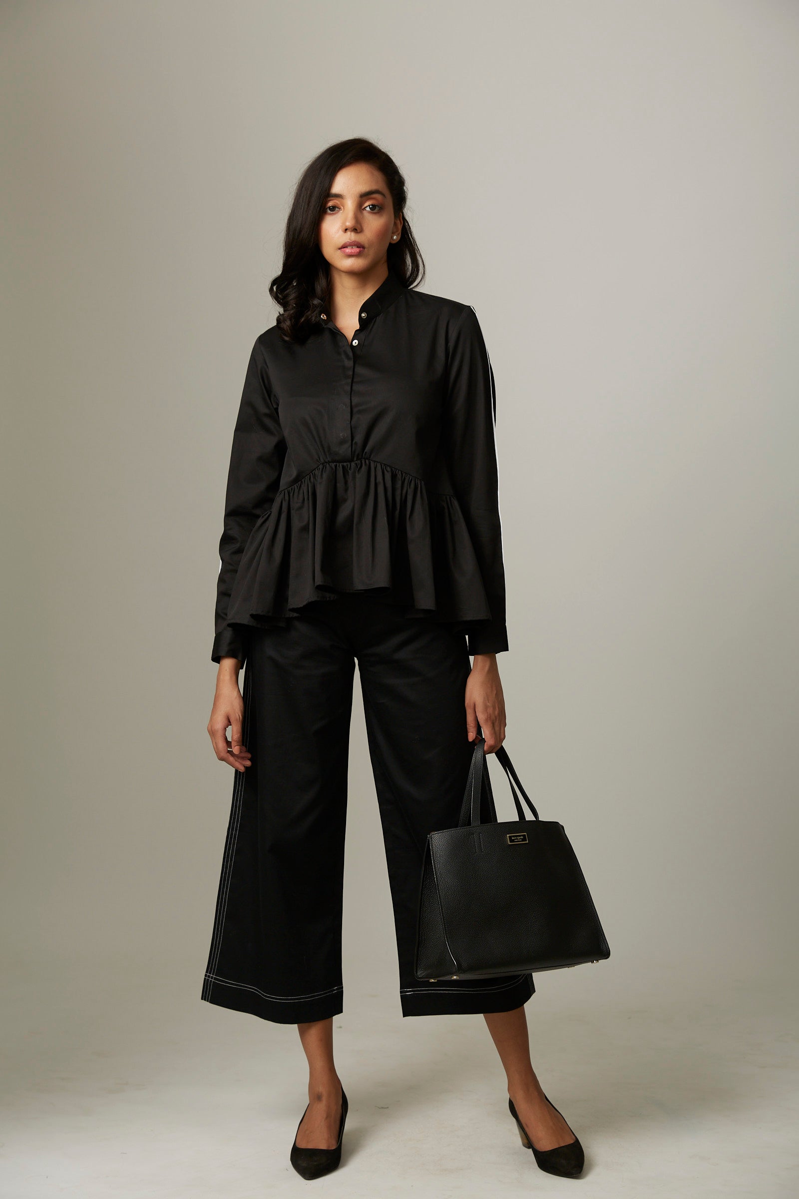 Formal U Gather Top With Katha Stitch Pants