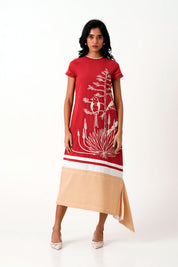 Madder Chase Midtown Midi Dress in Hand Embroidery