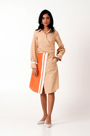 Latte Gwen Tie Back Shirt Dress