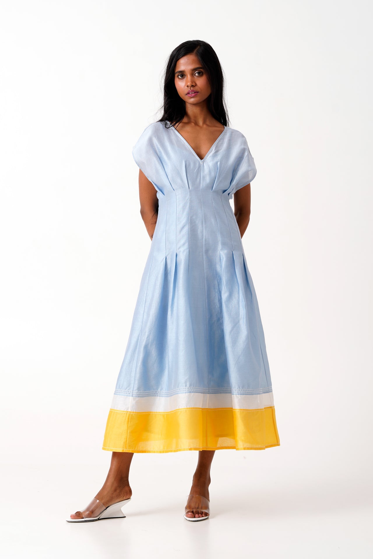 Ice Blue Bree Vintage Panelled Dress & Slip – coral concept