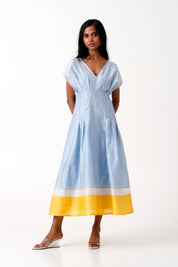 Ice Blue Bree Vintage Panelled Dress &  Slip