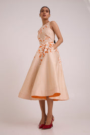 Roselyn Almond & Autumn Midi Dress
