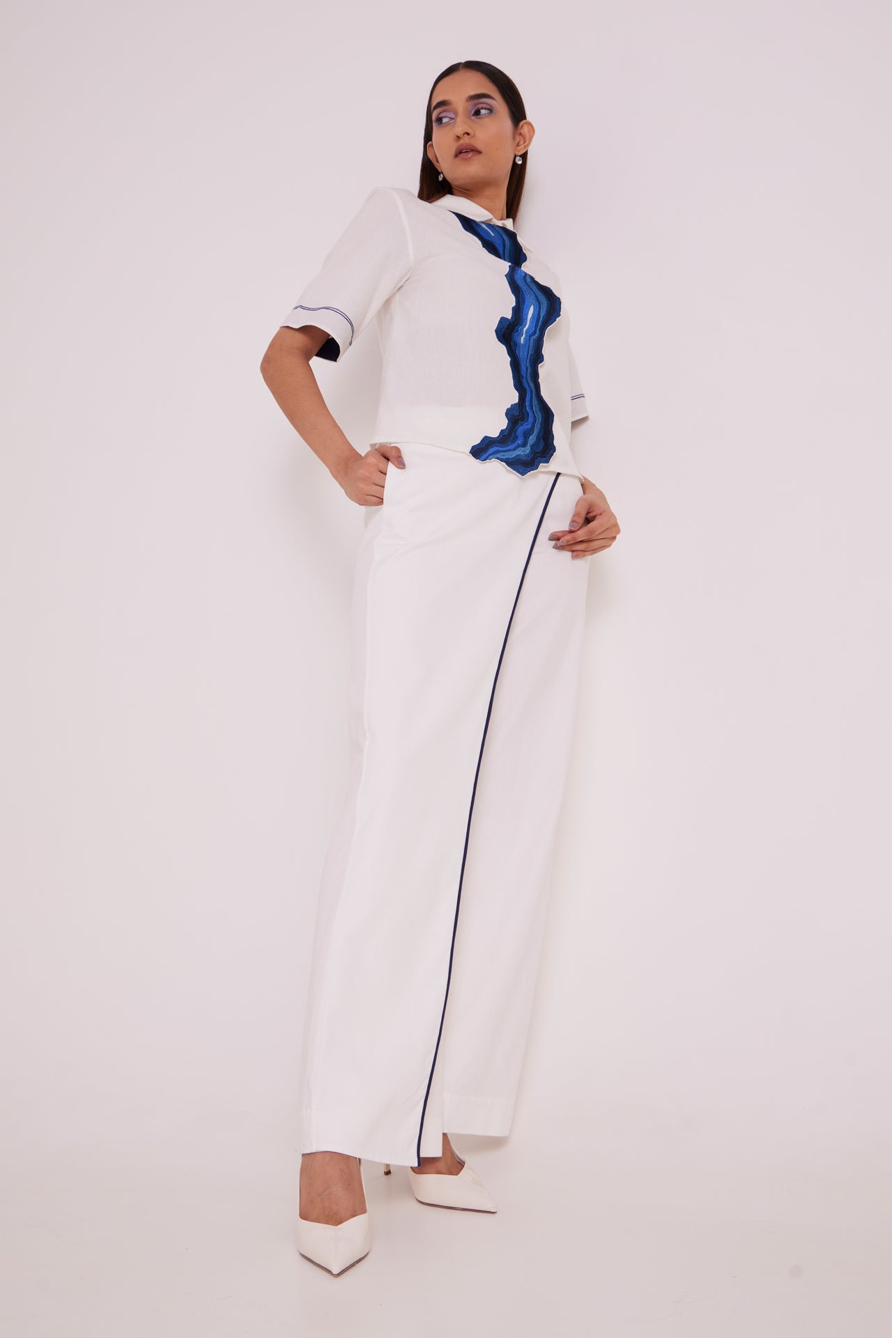 Avisa Blue Current Co-ord Set