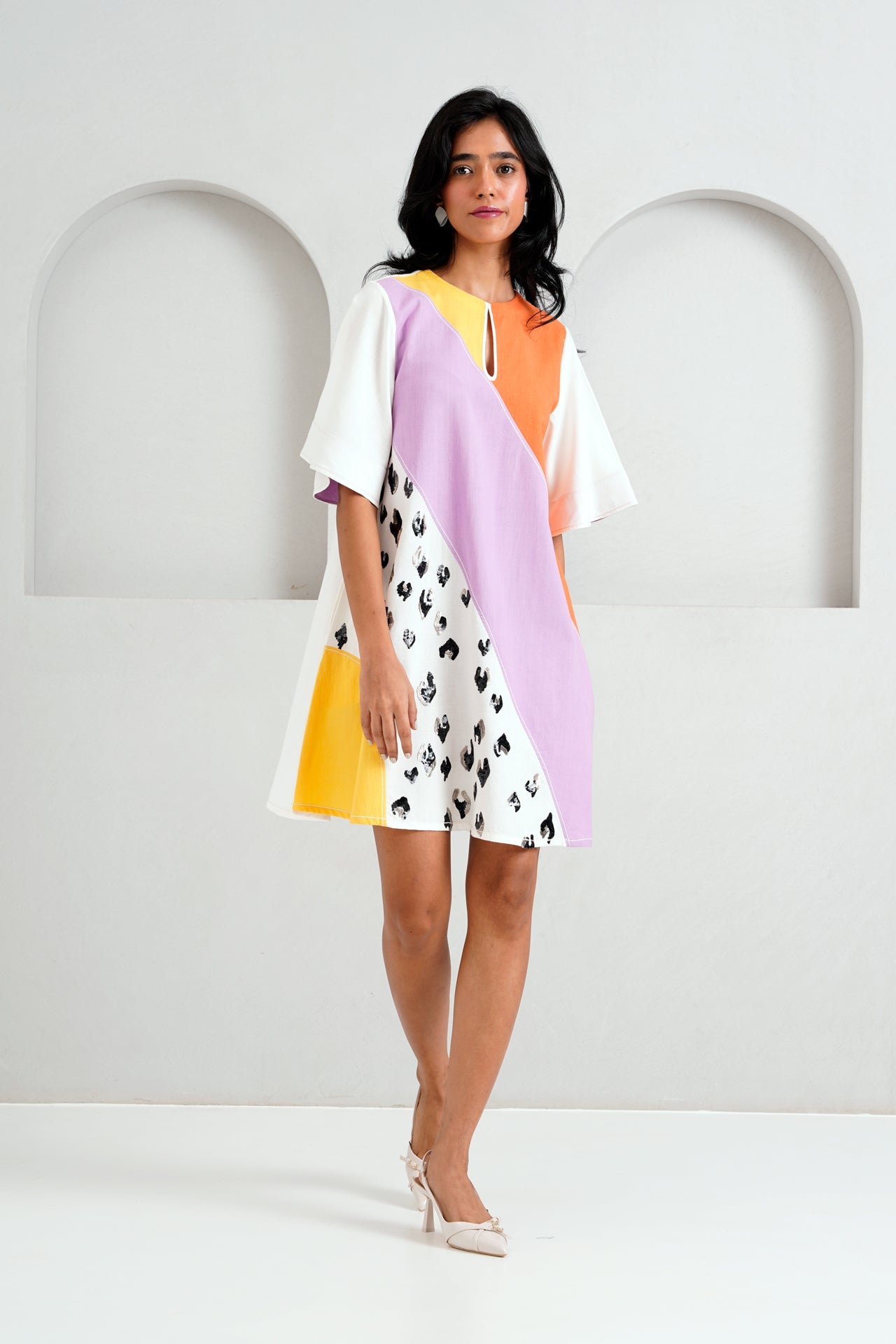 Multi Brooklyn Spotted Tiger Short Dress