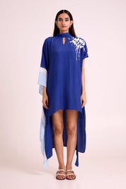 Ray Electric Blue Neck Scarf Kaftan