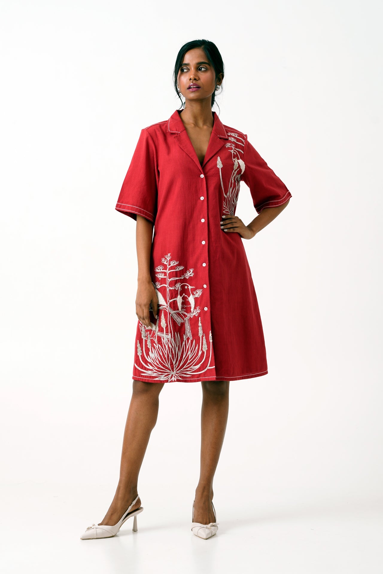 Madder Taiwo Embroidered Shirt Dress