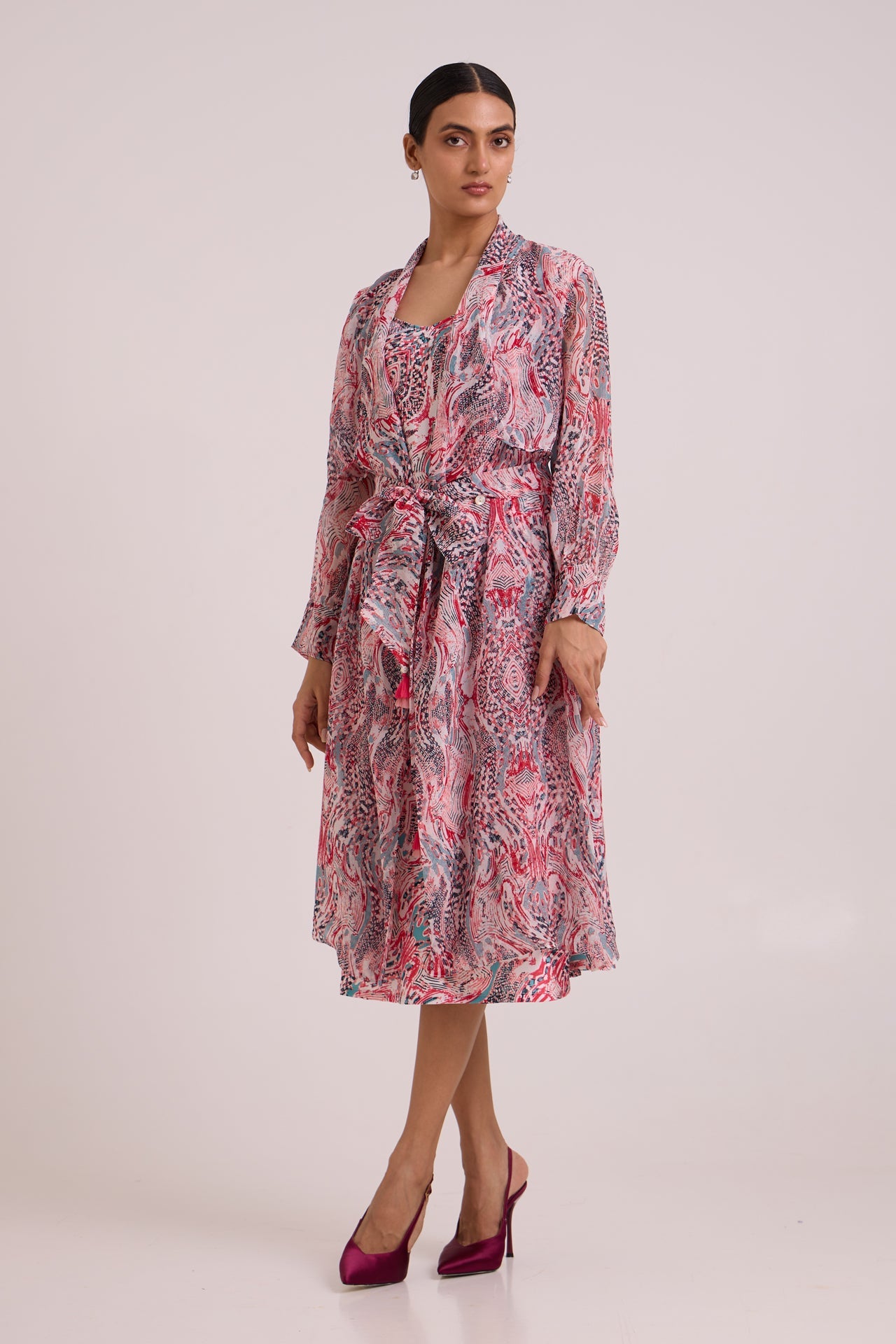 Joanne Tropical Buzz Trench Jacket Set