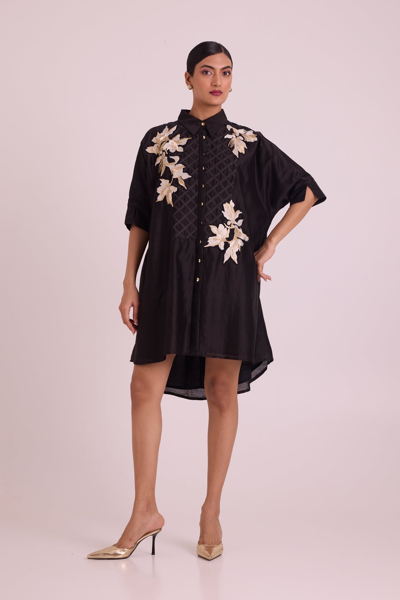 Black Mimi Framed Shirt Dress