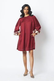 Poey Sculpted Sleeve Shift Dress