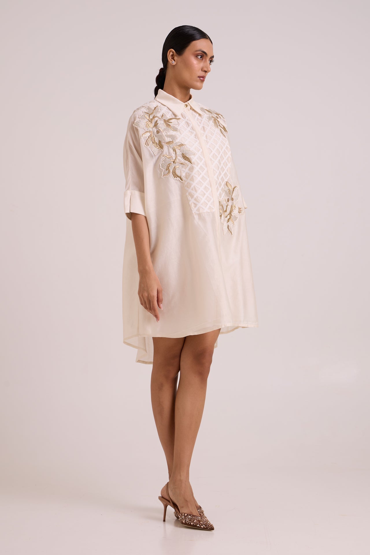 Mimi Ivory Framed Shirt Dress