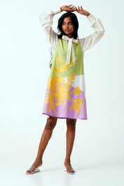 Multi Melody Neck Tie Shirt & Short Dress