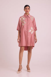 Old Rose Mimi Framed Shirt Dress