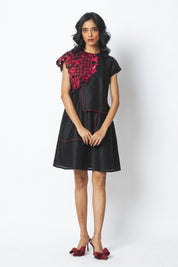 Monica Shoulder Bib Ladder Dress