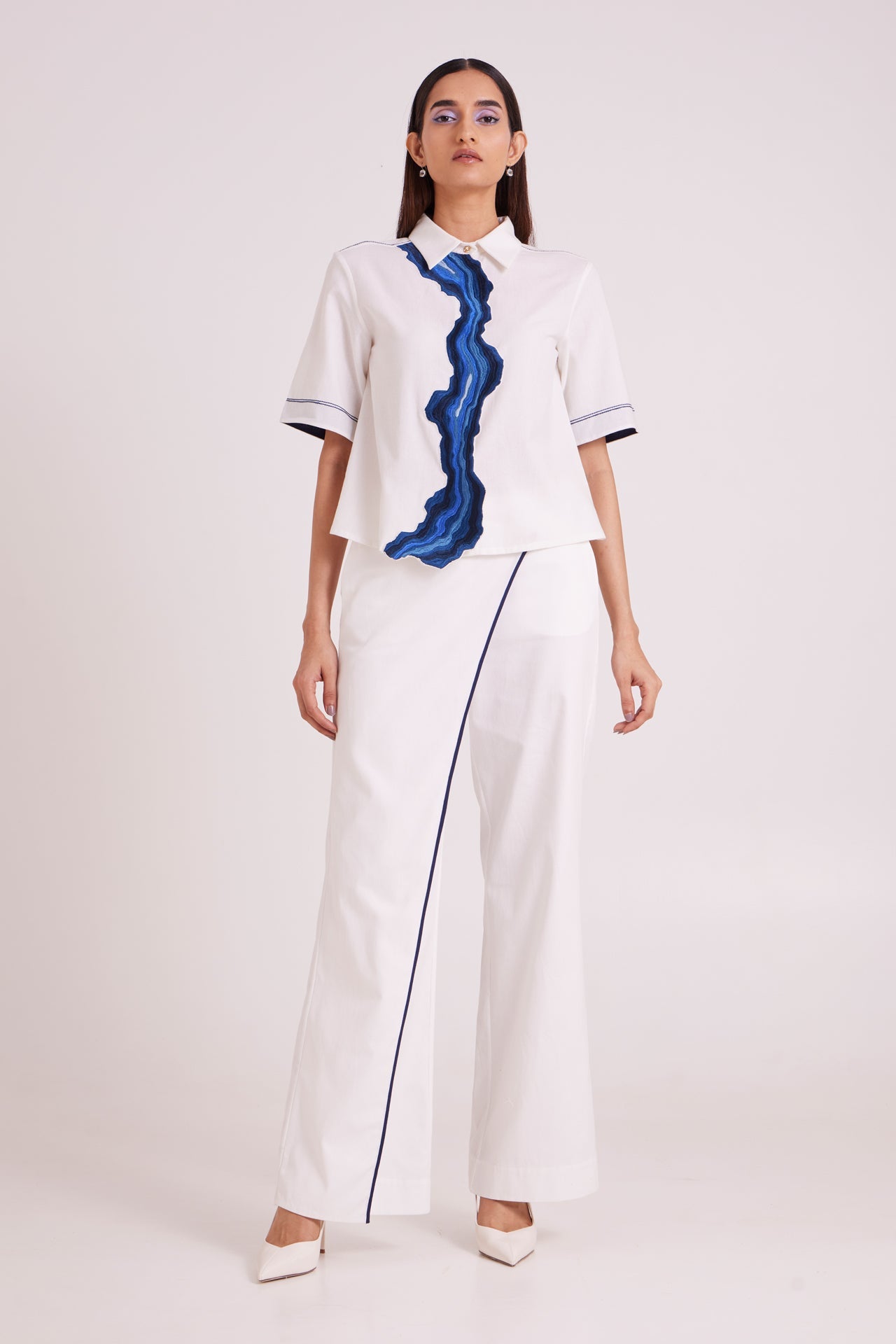 Avisa Blue Current Co-ord Set