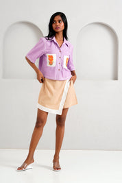 Romy & Tom Lavender Pocket Crop Top & Latte Skort